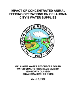 Impact of Concentrated Animal Feeding Operations on Oklahoma City’S Water Supplies