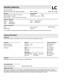 Ephedra Distachya LC Taxonomic Authority: L