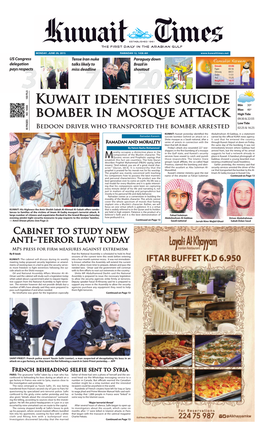 Kuwait Identifies Suicide Bomber in Mosque Attack