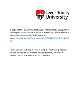 2017 Informa UK Limited, Trading As Taylor & Francis Group