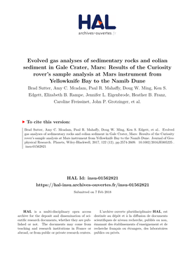 Evolved Gas Analyses of Sedimentary Rocks and Eolian