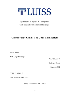 Global Value Chain: the Coca-Cola System