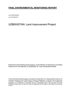 UZBEKISTAN: Land Improvement Project