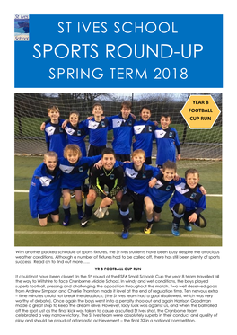 Sports Round-Up Spring Term 2018