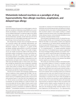 Non-Allergic Reactions, Anaphylaxis, and Delayed-Type Allergy