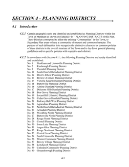 Section 4 - Planning Districts