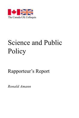 Science and Public Policy