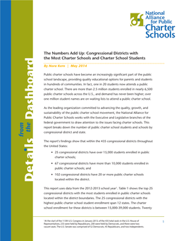 The Numbers Add Up: Congressional Districts with the Most Charter Schools and Charter School Students