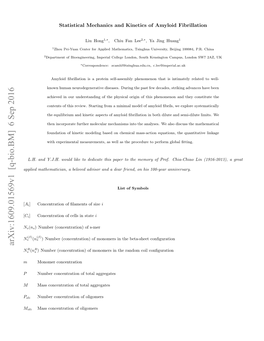 Statistical Mechanics and Kinetics of Amyloid Fibrillation