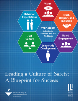 Leading a Culture of Safety: a Blueprint for Success Contents