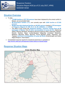 Response Clusters Situation Report