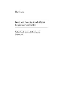 Report of the Inquiry Into Nationhood, National Identity and Democracy