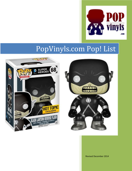 Popvinyls.Com Pop! List