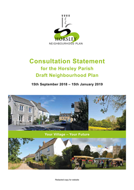 Consultation Statement for the Horsley Parish Draft Neighbourhood Plan