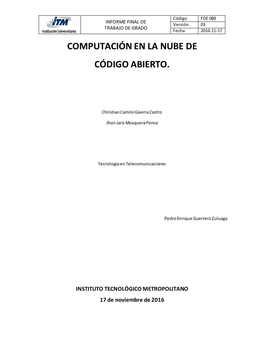 Computación En La Nube De Código Abierto