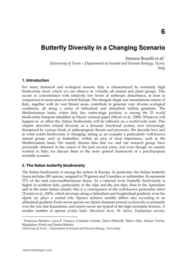 Butterfly Diversity in a Changing Scenario