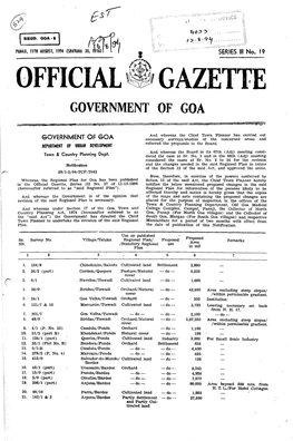 Official Gazette Government of Goa