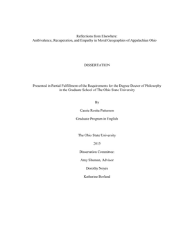 Reflections from Elsewhere: Ambivalence, Recuperation, and Empathy in Moral Geographies of Appalachian Ohio