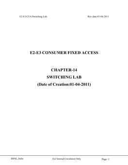 E2-E3 Consumer Fixed Access Chapter-14 Switching