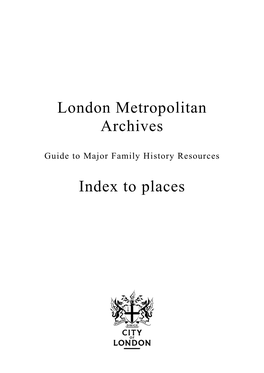 London Metropolitan Archives Information Leaflet
