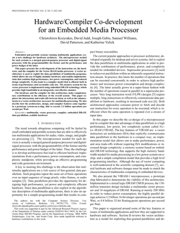 Hardware/Compiler Co-Development for an Embedded Media Processor