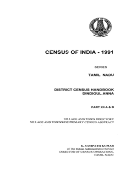 District Census Handbook, Dindigul Anna, Part XII-A & B, Series-23