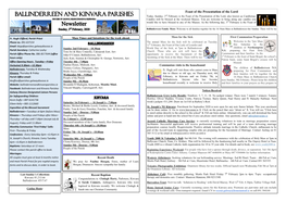 Newsletter BALLINDERREEN and KINVARA PARISHES