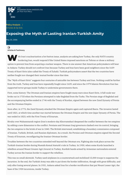 Exposing the Myth of Lasting Iranian-Turkish Amity