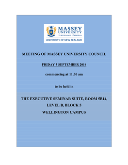 Massey University Council Meeting Papers