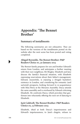 Appendix: 'The Bennet Brother'