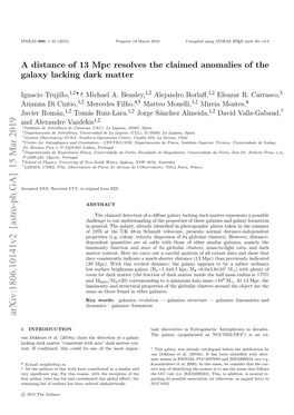 A Distance of 13 Mpc Resolves the Claimed Anomalies of the Galaxy Lacking Dark Matter