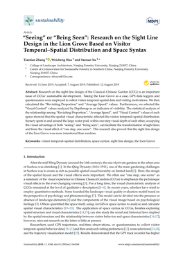 Or “Being Seen”: Research on the Sight Line Design in the Lion Grove Based on Visitor Temporal–Spatial Distribution and Space Syntax