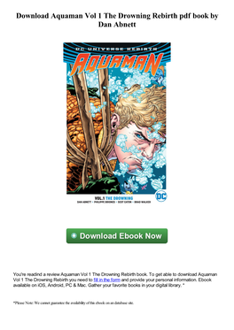 Download Aquaman Vol 1 the Drowning Rebirth Pdf Book by Dan Abnett