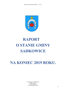 Raport O Stanie Gminy Sadkowice – 2019 R