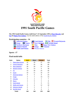1991 South Pacific Games