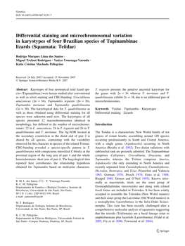 Differential Staining and Microchromosomal Variation in Karyotypes of Four Brazilian Species of Tupinambinae Lizards (Squamata: Teiidae)