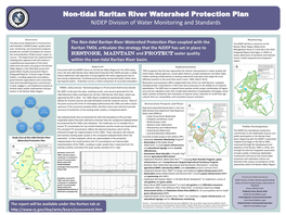 Non-Tidal Raritan River Watershed Protection Plan NJDEP Division of Water Monitoring and Standards