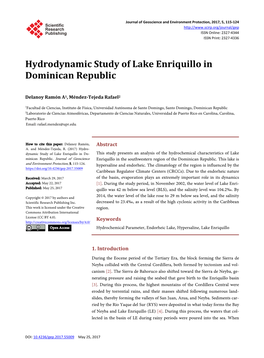 Hydrodynamic Study of Lake Enriquillo in Dominican Republic