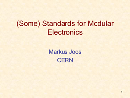 Standards for Modular Electronics