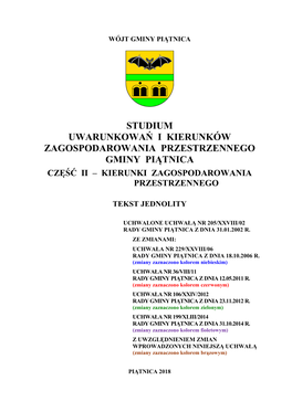 Studium Uwarunkowań I Kierunków Zagospodarowania Przestrzennego Gminy Piątnica Część Ii – Kierunki Zagospodarowania Przestrzennego