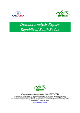 Demand Analysis Report- Republic of South Sudan