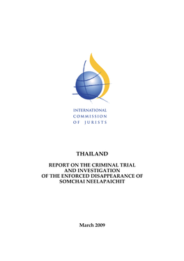 Thailand-Criminal Trial Disappearance Neelapaichit-Trial Obervation Report