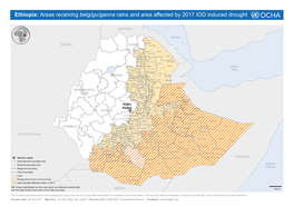 Ethiopia: Areas Receiving Belg/Gu/Ganna Rains and Area Affected by 2017 IOD Induced Drought