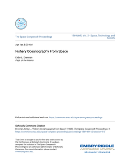Fishery Oceanography from Space