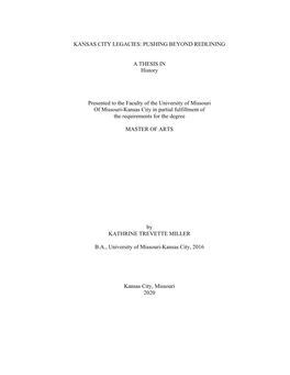 Kansas City Legacies: Pushing Beyond Redlining