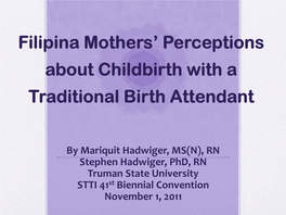 Childbirth with a Traditional Birth Attendant