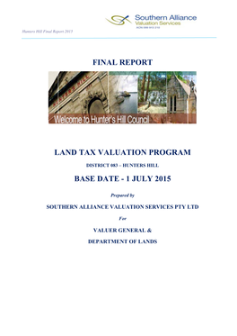 Hunters Hill Final Report 2015