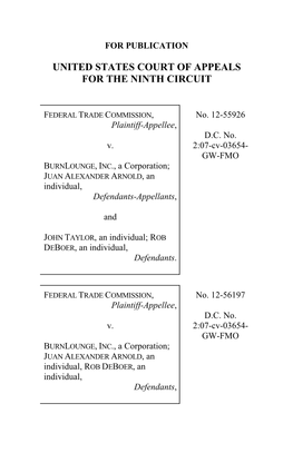 BURNLOUNGE, INC., a Corporation; JUAN ALEXANDER ARNOLD, an Individual, Defendants-Appellants