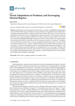 Visual Adaptations in Predatory and Scavenging Diurnal Raptors