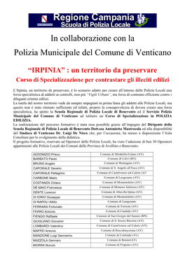 In Collaborazione Con La Polizia Municipale Del Comune Di Venticano